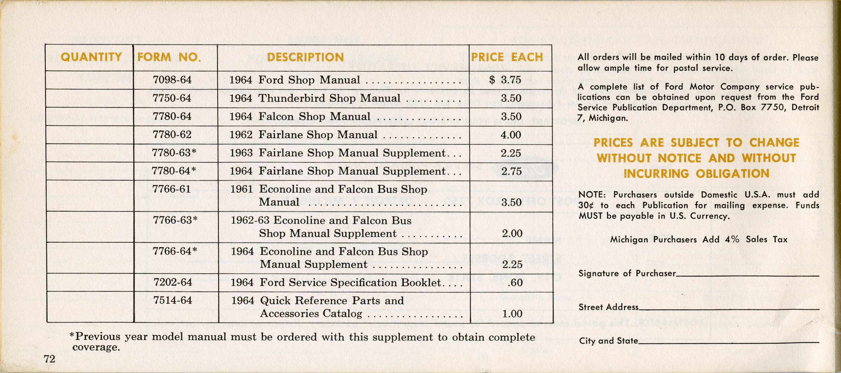 1964 Ford Falcon Owners Manual Page 51